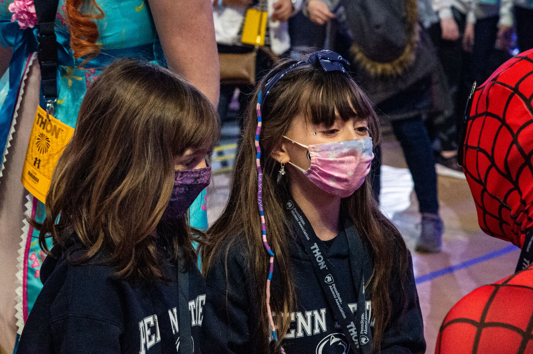 THON 2022, Whitney and Maddie Gehman meet Spider-Man